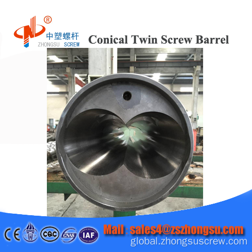 Heat Transfer Conical Twin Screw Barrel bimetallic screw and barrel for plastic extruder machine Manufactory